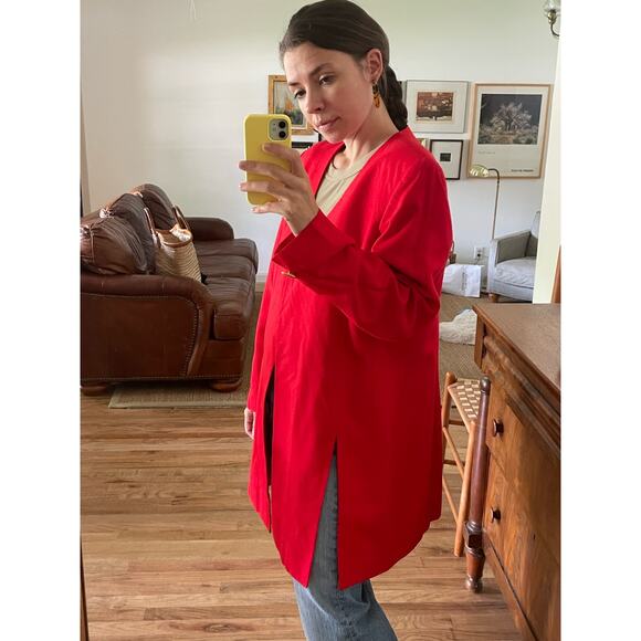 Christian Dior 80s Vintage Structured Red Jacket Size Large - Picture 3 of 9